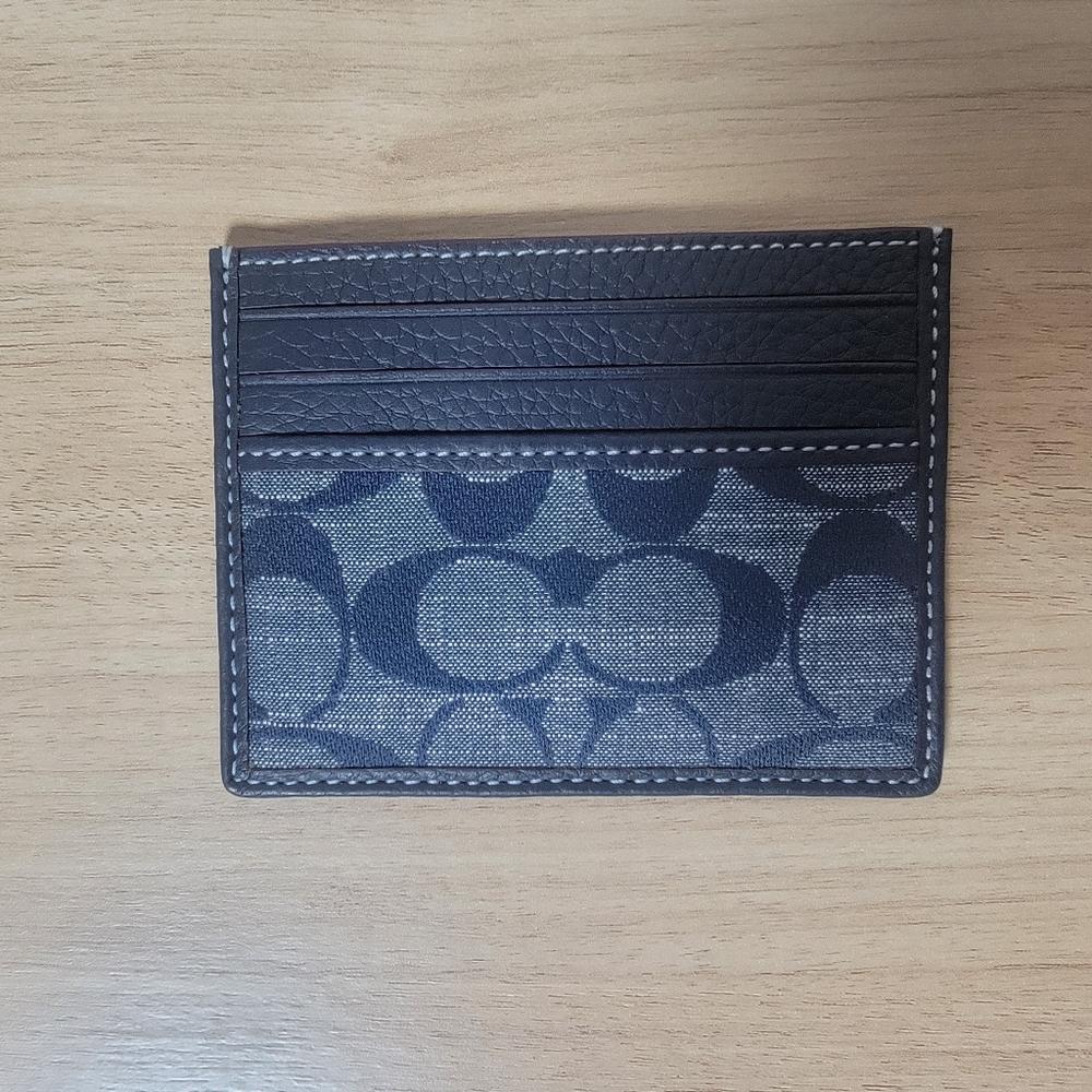 NWT COACH DENIM ID CARD CASE